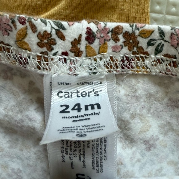 Easy Peasy|Baby girl mustard Yellow Long Sleeve Onesie and ditsy Floral leggings - Picture 5 of 6